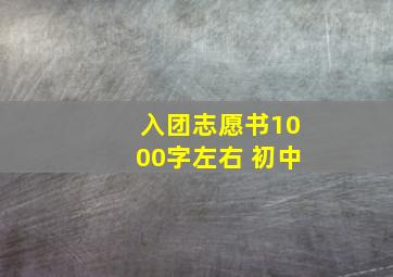 入团志愿书1000字左右 初中